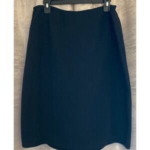 Womens Black Career Skirt‎ Business Office Wear Lined Polyester Size 14